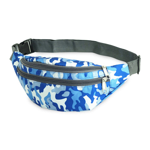 Unisex Blue Camouflage Waterproof Anti theft Fanny Pack
